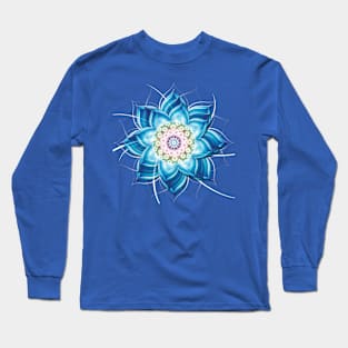 Blu flower mandala Long Sleeve T-Shirt